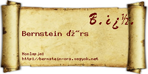 Bernstein Örs névjegykártya